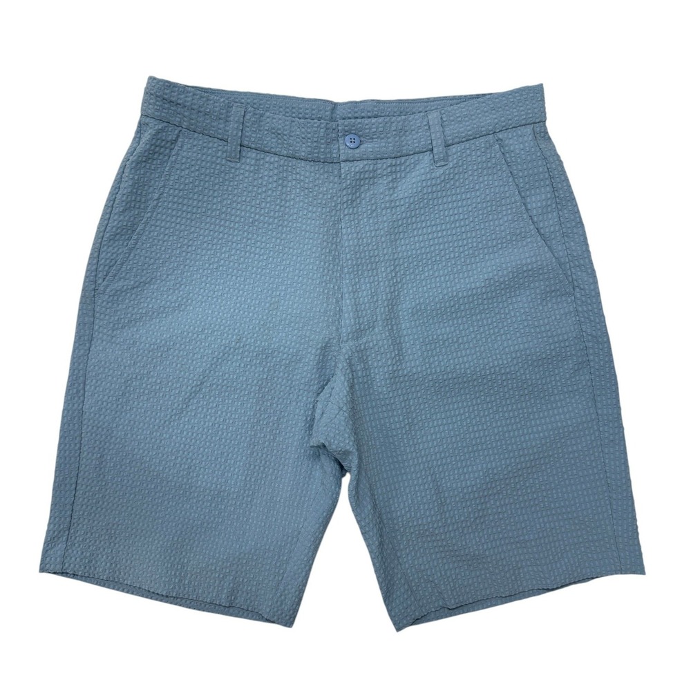 FootJoy Textured Seersucker Golf Shorts Mens 32 Blue‎ Performance Stretch FJ